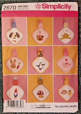 Simplicity Pattern 2670 Blankets Baby Bibs with Binky Holder