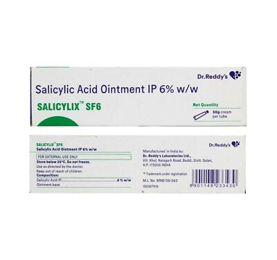 Salicylic Acid SF 6 Ointment (50gm) for helps to rid the skin of dead skin cells