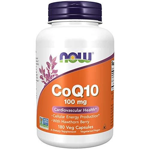 NOW FOODS CoQ10 100 mg con baya de espino 180 cápsulas vegetales Foto 4 de 4