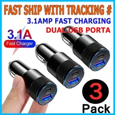3Pack 2 Port PD USB-C Fast Charging Car Charger Adapter For iPhone For Samsung
