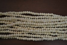12 STRANDS WHITE ROUND BONE BEADS 8 MM