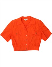 Incom Womens Carol Crop Short Sleeve Bomber Jacket It 44 Medium Orange Ah07