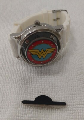 TM & DC Comics Wonder Woman Watch Accutime /White Silicone Band / JAPAN MOVEMENT