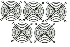 80mm Wire Computer Case Cooling Fan Grill / Guard - Black (Set of Five)