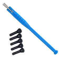 Car Van Tyre Valve Stem Puller Remover Tool + 5x TR414 Tubeless Rubber Valves UK