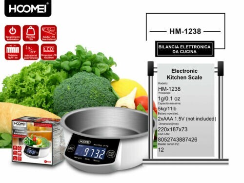 Occasione! Bilancia HM-1238 Ciotola Inox 5kg Digitale - Prezzo Outlet