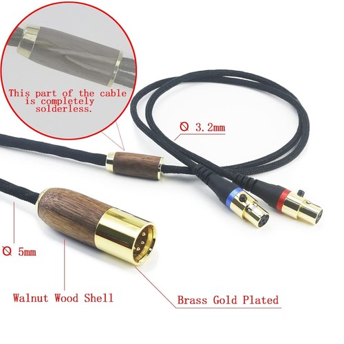 HansnBy 4-pin XLR Balanced Male 6N OCC Copper Silver Plated Cord 4-pin XLR - Picture 6 of 7
