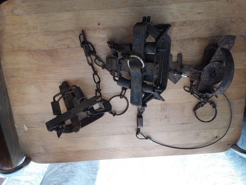 Antique Vintage Animal Foot Traps As Found Condition ONE BIG UNMARKED ONE - Picture 18 of 23