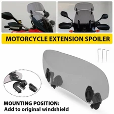 Motorcycle Windshield Wind Screen Deflector Extension Spoiler Clip On