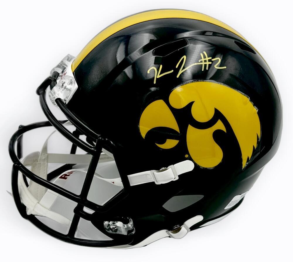 KALEB JOHNSON SIGNED IOWA HAWKEYES FULL SIZE REPLICA HELMET AUTOGRAPH BAS K24