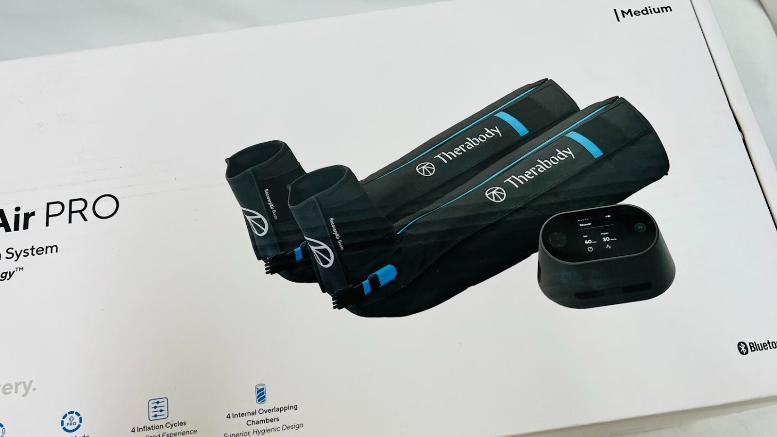 Therabody - RecoveryAir PRO Compression Boots Medium - Black RA02297-01 NEW