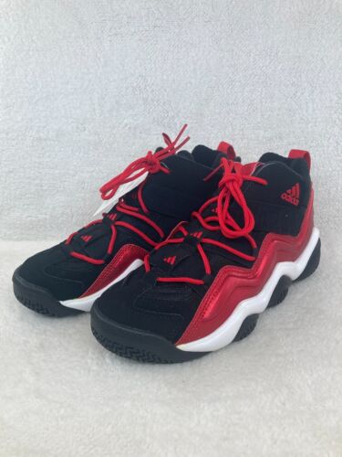Adidas Top Ten 2000 J Youth Size 6 Basketball Shoe Sneaker Black Red NEW  - Afbeelding 1 van 6