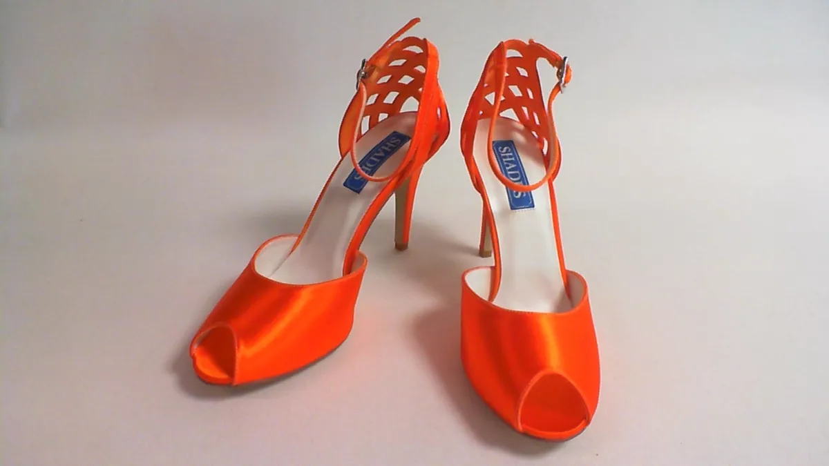 Nina Bright Orange Shoes Women's 11 M Open Toe Spike Heels | eBay