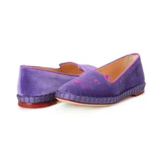 Ballet Flats Shoes Charlotte Olympia Girls "INCY VENETIAN CATS" Purple Velvet