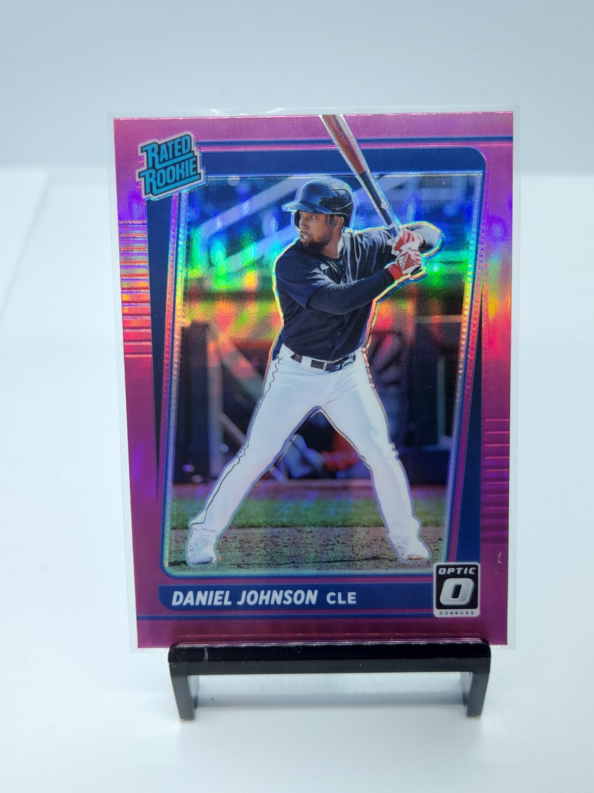 2021 Panini Donruss Optic Daniel Johnson Rated Rookie Pink Prizm #96 Cleveland