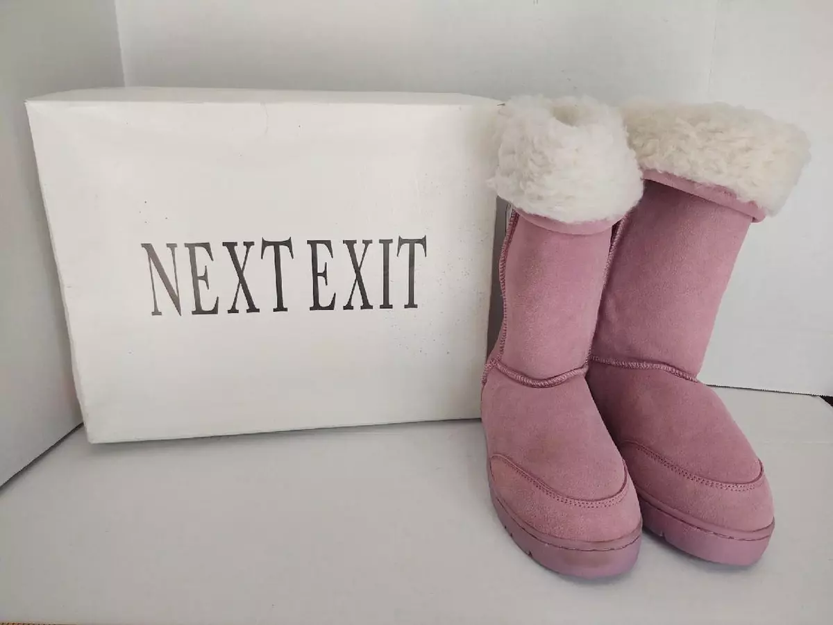 Women s Next Exit Winter Fur Lined Pink Boots Size 7 In Box