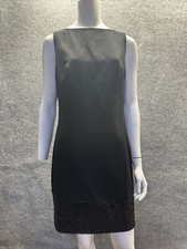 Chaps Dress Women Size 8 Black Sequin Minimalist Classic Elegan Chic Timeless