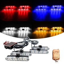 DC12V Griglia LED Auto Luce LED Stroboscopica Rosso Blu Telecomando Flash Segnale Lampada