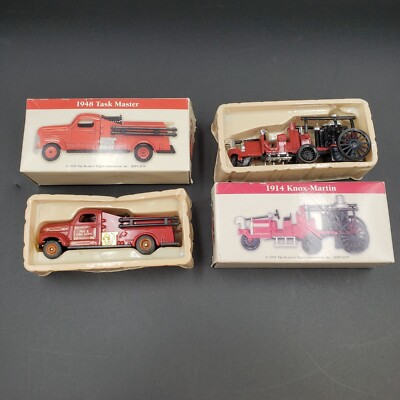 Vintage Fire Trucks 1948 Task Master & 1914 Knox-Martin Die-Cast and Plastic