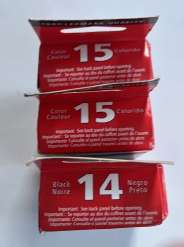 Lexmark 14/15 1 Black 2 Tri-Color Standard Yield Ink Cartridge 3 Pack - Picture 9 of 13
