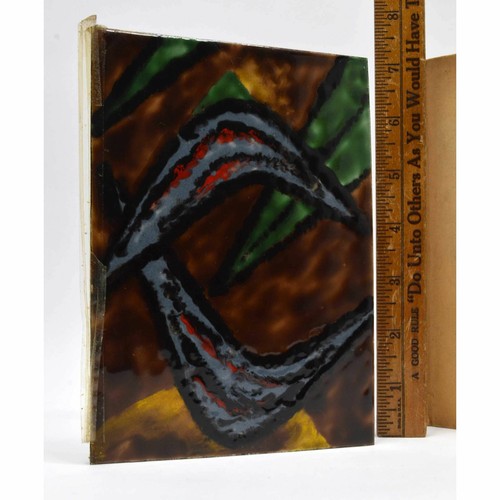 Antique SALESMAN SAMPLE(?) Painted Tile/Panel "COLUMBIAN ART METAL WORKS" (2of8) - Bild 2 von 7