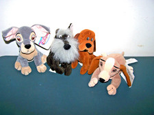 VINTAGE DISNEY STORE MINI BEAN BAG PLUSH 8" LADY  THE TRAMP JOCK TRUSTY LOT