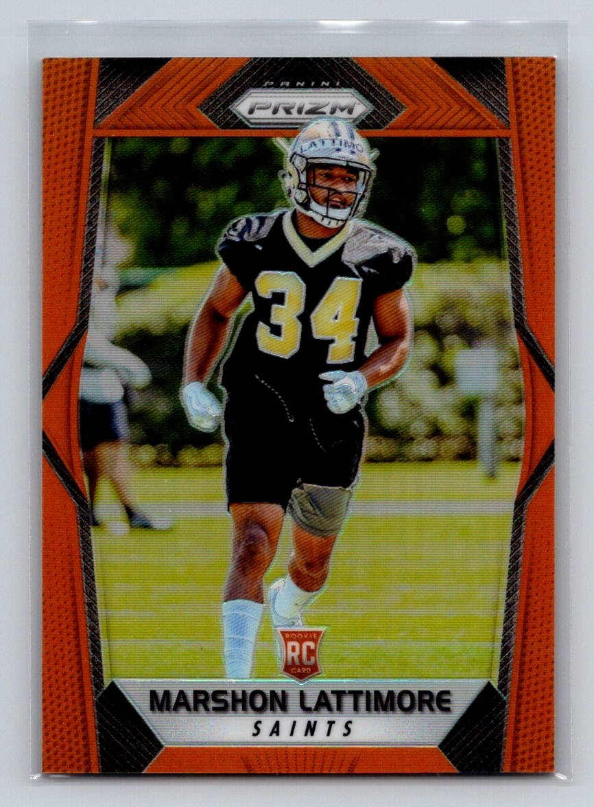 2017 Panini Prizm Marshon Lattimore #272 Orange Prizm #194/275 Rookie Card