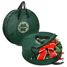 2 Pack Wreath Storage Container, Christmas Wreath Storage Bag 30" 8"-2PK Green