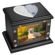 Pet Memorial Urns for Dogs or Cats Ashes, Large Wooden Funeral Pets Memorial Urn
