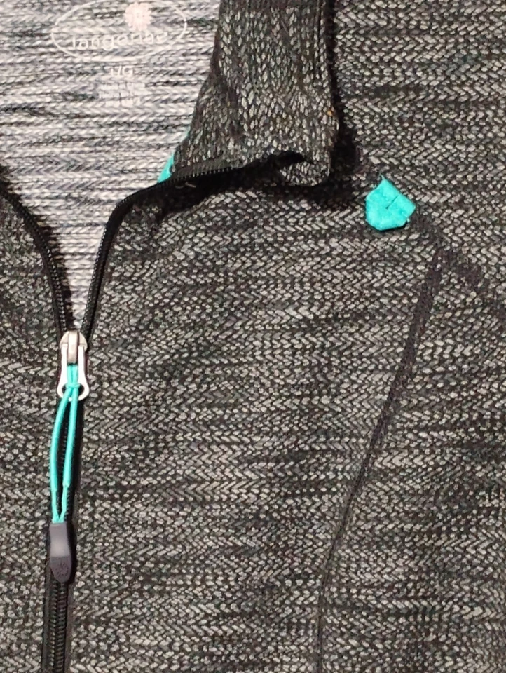 Tangerine Athletic Running Zip Jacket Womens L Black Gray Teal Pockets Stretch - Image 3 of 4