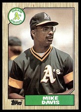 1987 Topps Mike Davis Oakland Athletics #83