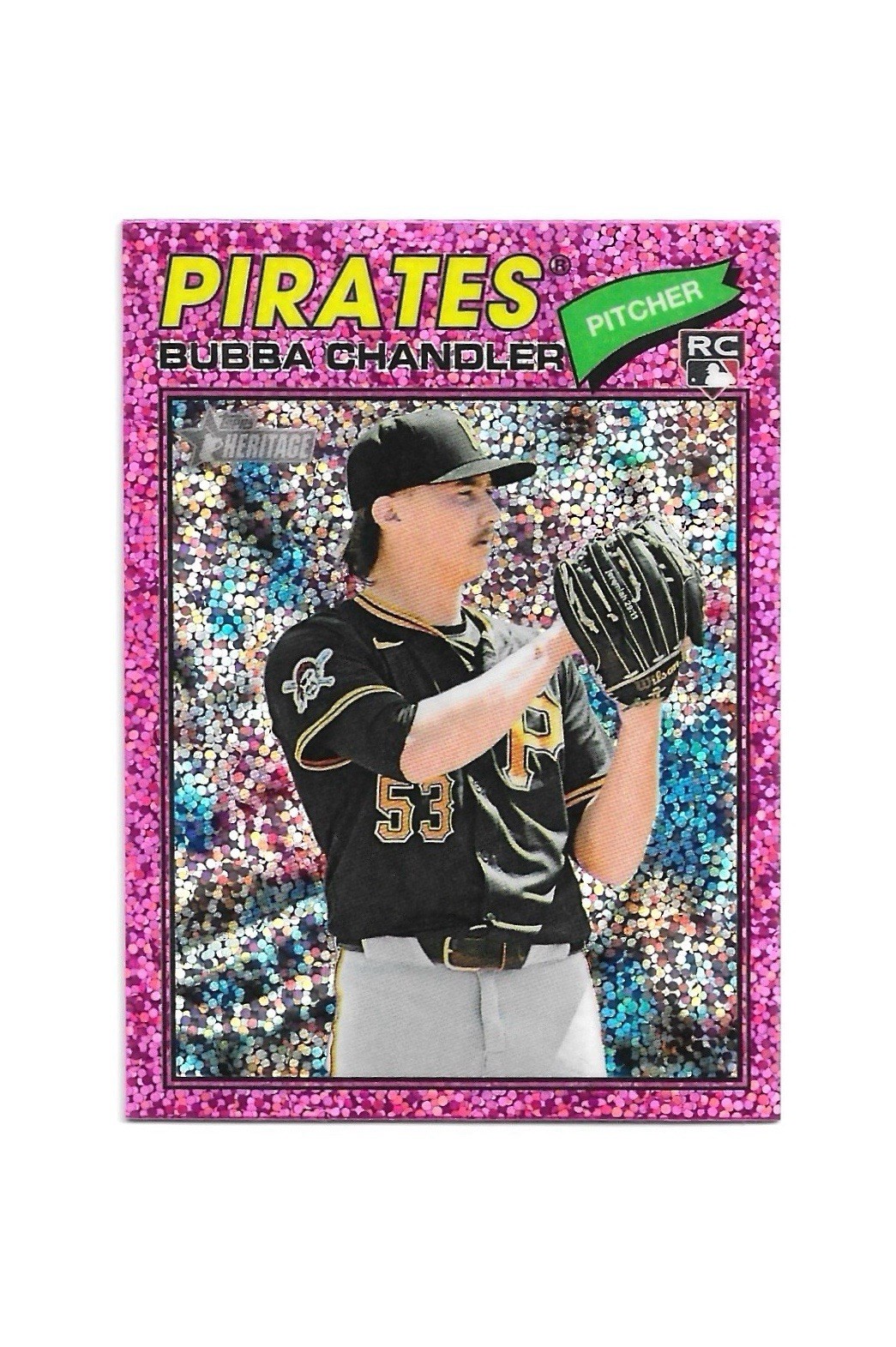 Bubba Chandler 2026 Topps Heritage Pink Sparkle Chrome #265 RC Rookie Pirates