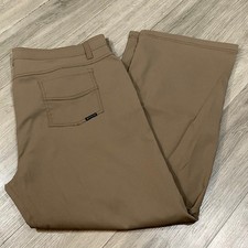Prana Brion Stretch Dark Khaki Stretch Straight Leg Hiking/Travel Slim Fit Pants