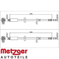 2X Bremsschlauch Metzger 4112027 2 BremsschläUche Rechts Links Vorne