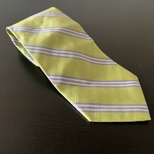 Brooks Brothers Makers Green Striped Plaid Necktie Made in USA England 58.5" 4"