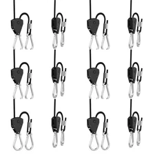 6 Pairs 1/8 Inch Adjustable Heavy Duty Rope Hanger Ratchet Grow Lights Fixtures