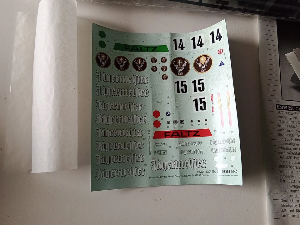 REVELL 1/24  #07358  KIT MAQUETTE a MONTER BMW 320 Gr.5 NEUF SACHETS FERMES - Photo 3/4