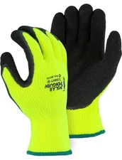 Majestic 3396HY Polar Penguin Winter Gloves Latex Palm, Hi-Vis Yellow (12 Pairs)