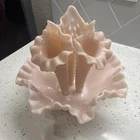 Vintage Fenton Pink Milk Glass Ruffled Epergne Vase Decorative Glossy Textured