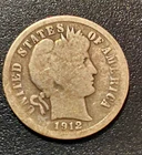 Barber Dime 10C 1912 Philadelphia Business Strike Silver .900 KM#113