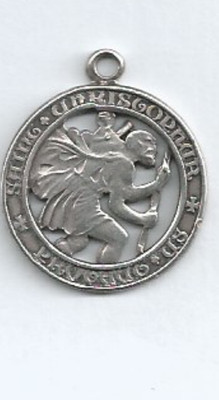Vintage 1970's  Saint Christopher ''Protect Us'' Medal Creed Sterling