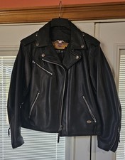 Vintage Women's L Harley Davidson Leather Jacket LG Zippers. Smoke Free Home