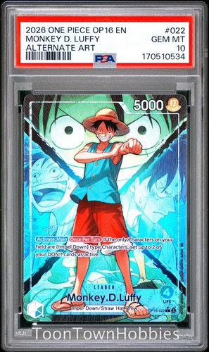 Monkey.D.Luffy (Alternate Art) graded PSA 10 for sale on eBay