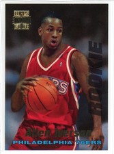 1996-97 Stadium Club Basketball #R1 Allen Iverson Rookie Card RC NM 76ers. rookie card picture