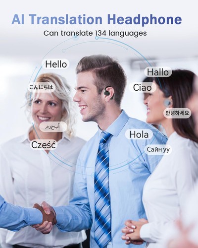AI Cuffie Traduttore Simultaneo Vocale 134 Lingue Cuffie Traduzione Simultanea - Foto 11 di 24