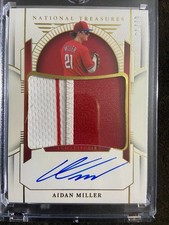 2024 National Treasures AIDAN MILLER Prospect Material Signatures GOLD 31/49 MEM