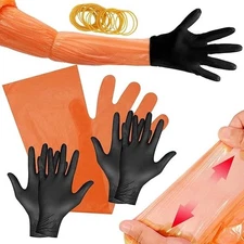 YUNVI Field Dressing Gloves for Deer Hunting & Vet Use - Disposable & Nitrile