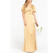 Show me Your Mumu Elegant Gold Maxi Dress.