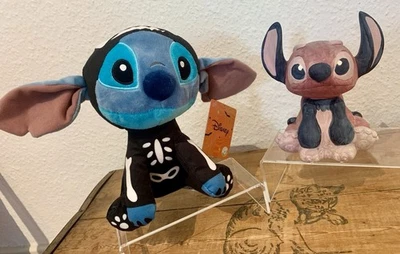 Halloween Stitch Plüschtier + Angel Spardose - Disney - Stofftier Skelett - Bild 1 von 4