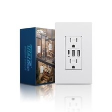 USB C Wall Outlet, 15A Tamper Resistant Receptacle with 3 USB Port, 6.0A 30W ...